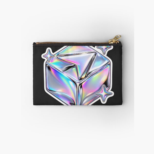Item preview, Y2K Chrome Cursor AI Editor Cube - Holographic Vibe Coding Sticker designed and sold by Stick Erify.