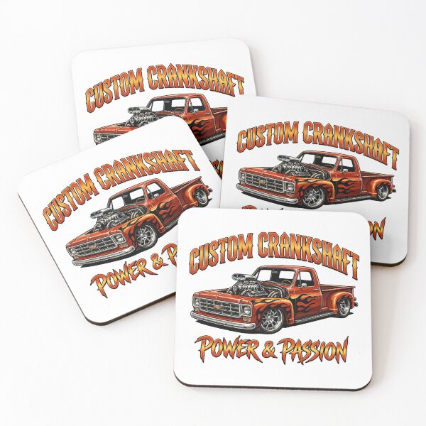 Item preview, Custom Crankshaft Power Passion Orange Hot Rod Pickup Truck Art designed and sold by SasquatchTrail.