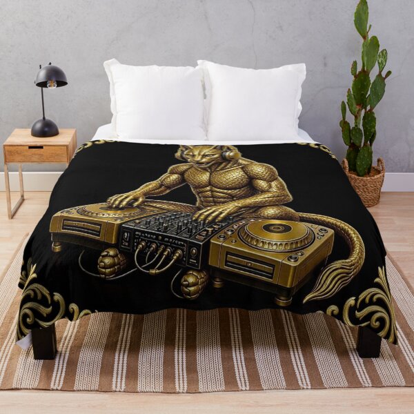 Item preview, Golden DJ Cheetah Electronic Music Festival Fantasy Art designed and sold by Breezes-of-Ida.
