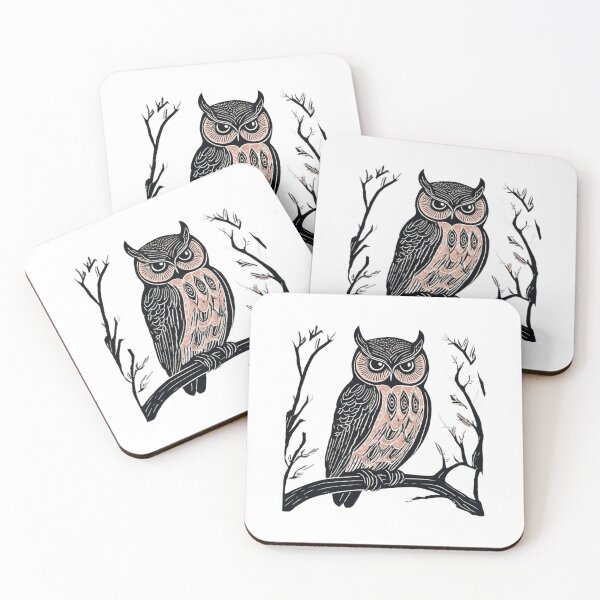 Item preview, Owl - Block Print designed and sold by Hidamari's SHOP.