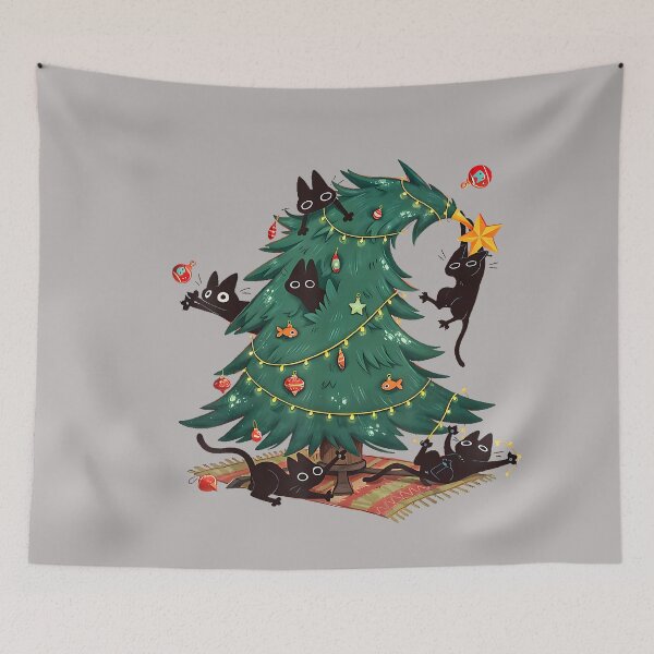 Item preview, Cat in the Christmas Tree Cute Holiday designed and sold by GreggRoss.