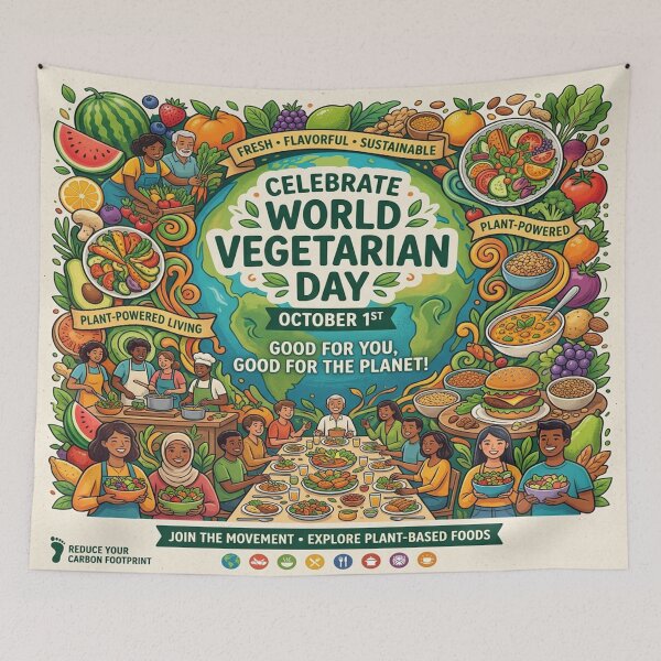 Item preview, Poster Celebrating World Vegetarian Day designed and sold by Solomon-Ent-144.
