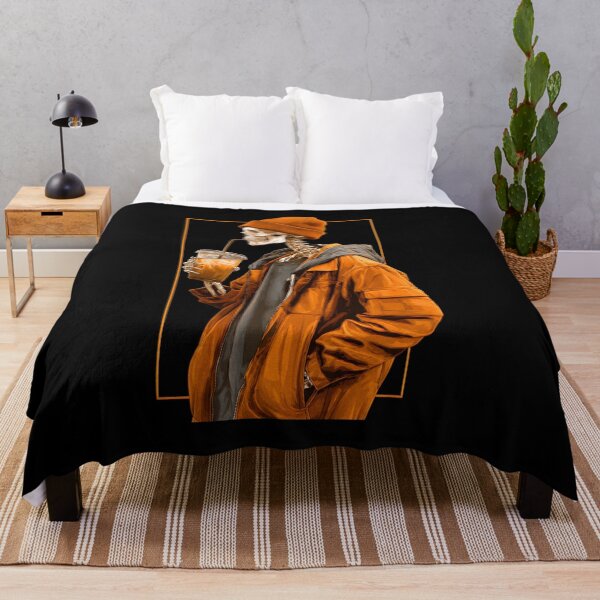 Item preview, Skeleton Coffee Drinker Orange Outfit Art designed and sold by Dmo3HarkoArt.