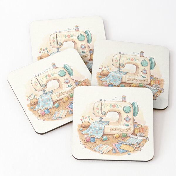 Item preview, Whimsical Vintage Sewing Machine Craft Room Art designed and sold by Michaelragheb.