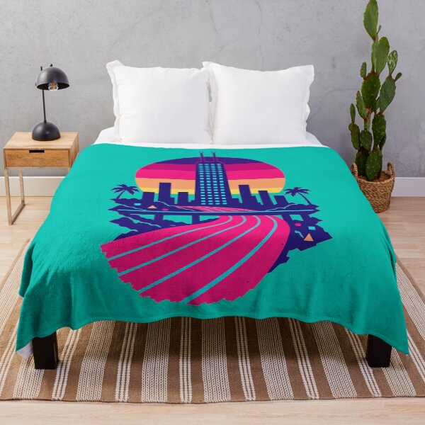 Item preview, Synthwave City Sunset with Neon Highway and Skyscraper designed and sold by KungPowUnicorn.