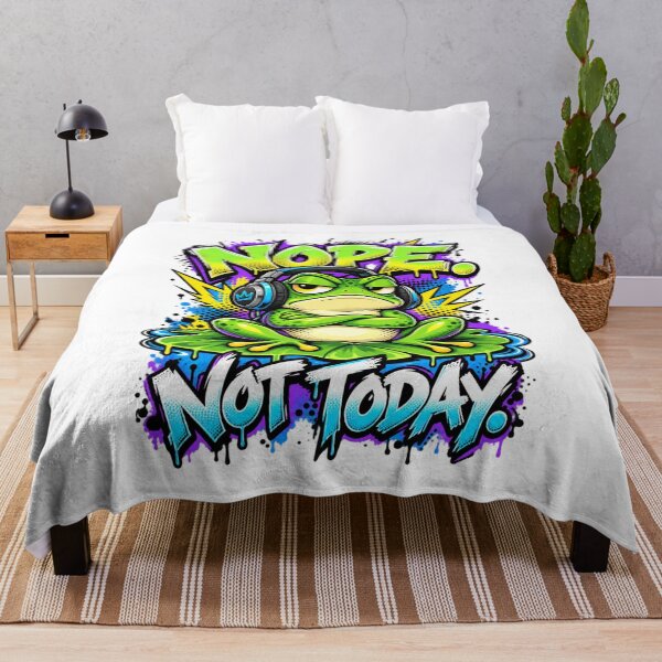 Item preview, Funny Graffiti Frog Nope Not Today Streetwear designed and sold by BAAKSHOP.