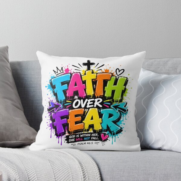 Item preview, Faith Over Fear Psalm 46:5 Colourful Christian Graffiti Design designed and sold by LilSeashell.