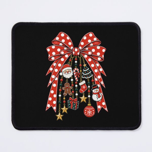 Item preview, Christmas Red Polka Dot Bow with Ornaments designed and sold by Taniyah Gomes.