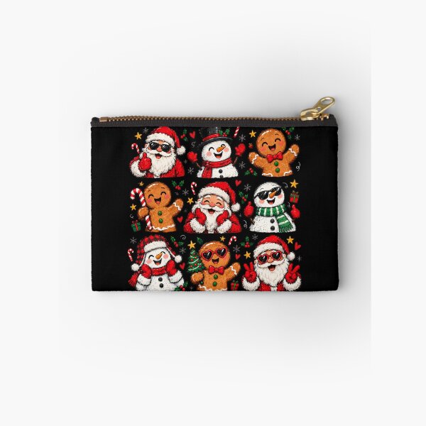 Item preview, Santa Snowmen and Gingerbread in Christmas Grid designed and sold by RannaHile.