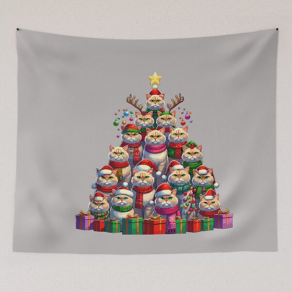 Item preview, Chartreux Carthusian Cat in the Christmas Tree designed and sold by GreggRoss.