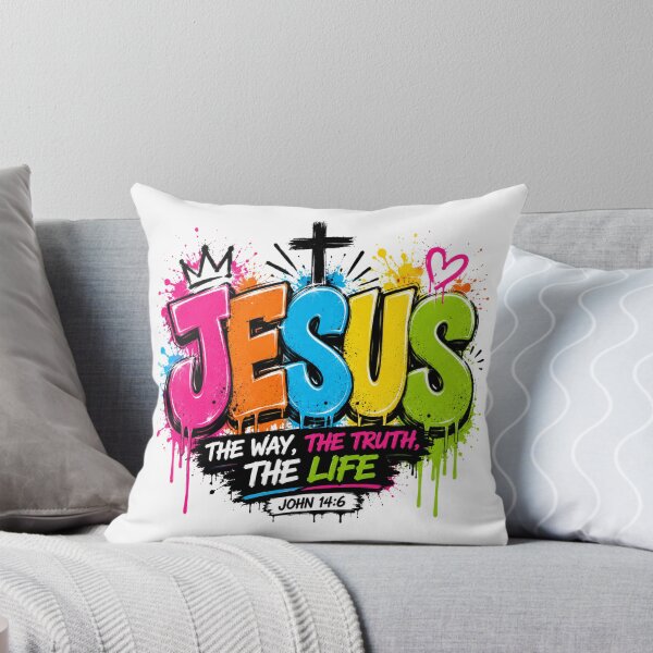 Item preview, Jesus John 14:6 Colourful Christian Graffiti Design designed and sold by LilSeashell.