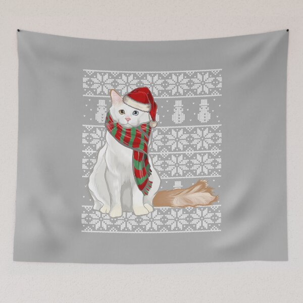 Item preview, Santa Hat Xmas Turkish Van Cat Ugly Christmas designed and sold by ArleneRowe.