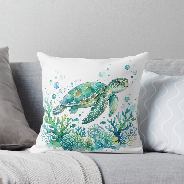 Item preview, Ocean Life Watercolor Sea Turtle Coral Reef designed and sold by Michaelragheb.