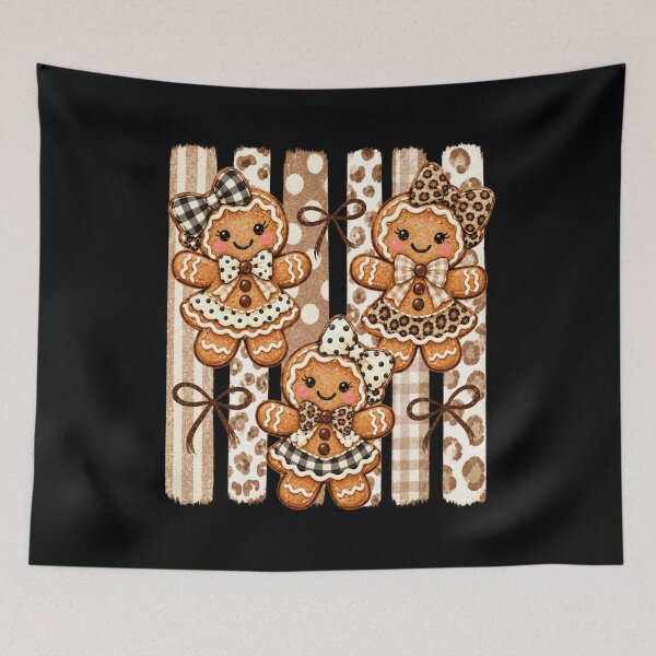 Item preview, Christmas Gingerbread Trio with Patterned Bows designed and sold by Taniyah Gomes.