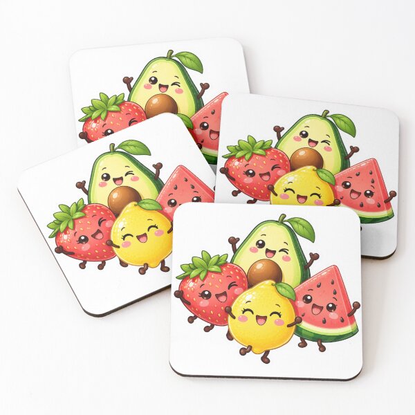 Item preview, Kawaii Fruit Squad Die-Cut Sticker designed and sold by PriyankaSonara.