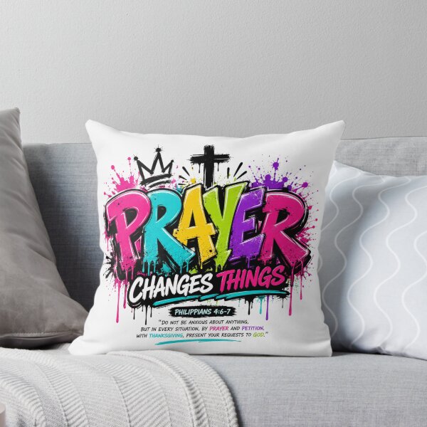Item preview, Prayer Changes Things Philippians 4:5-7  Colourful Christian Graffiti Design designed and sold by LilSeashell.