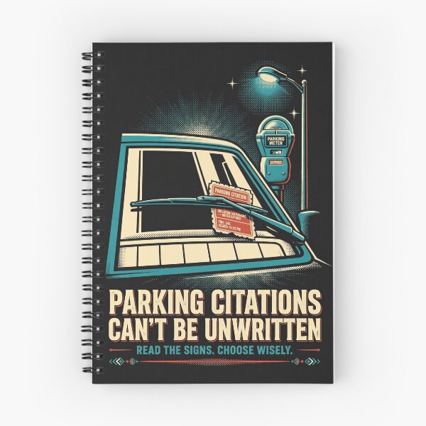 Item preview, Parking Citations Can't Be Unwritten — Funny Parking Ticket Windshield Poster designed and sold by HauntedMileHigh.
