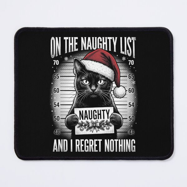 Item preview, Funny Black Cat on the Naughty List designed and sold by dudelinart.