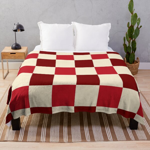 Item preview, Burgundy - Cherry Red - Cream - Checkered Pattern vintage style Plaid Medium designed and sold by DColourMuse.