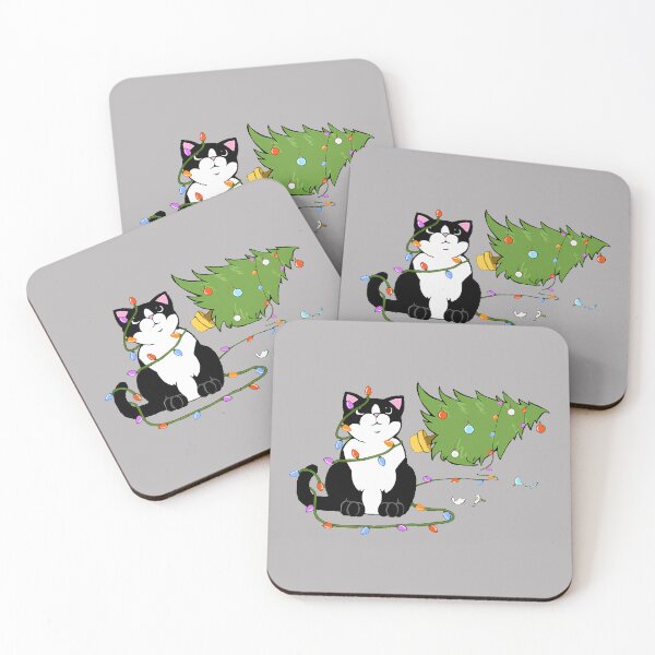 Item preview, Meowy Christmas Tuxedo Cat and Toppled Tree designed and sold by GreggRoss.