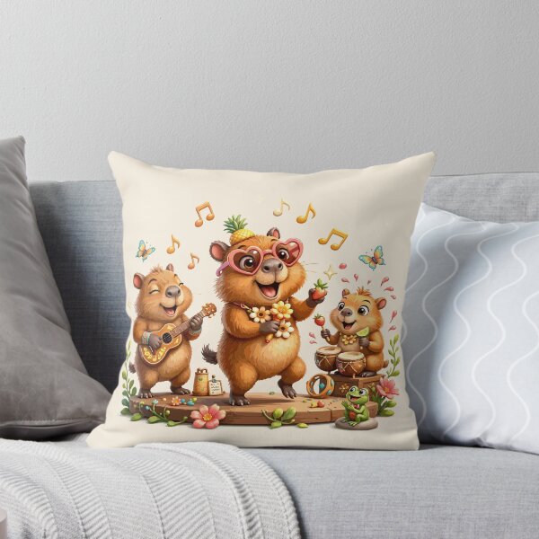 Item preview, Tropical Capybara Band Playing Fruit Instruments designed and sold by Nadiename.