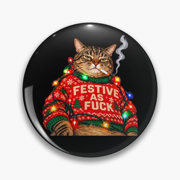 Item preview, Funny Festive AF Cat Smoking Xmas Lights Ugly Christmas designed and sold by MakmurMpxgo.
