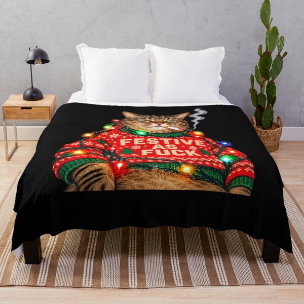Item preview, Funny Festive AF Cat Smoking Xmas Lights Ugly Christmas designed and sold by MakmurMpxgo.