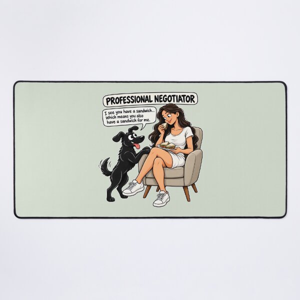 Item preview, Professional Negotiator Dog Begging for a Sandwich designed and sold by PRINTIONAL.
