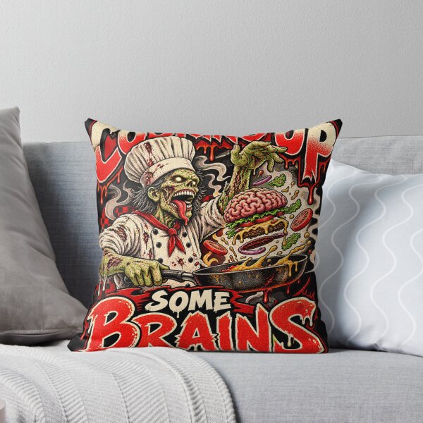 Item preview, Cooking Up Some Brains Zombie T-Shirt Design designed and sold by THAT-ONE-TEE.