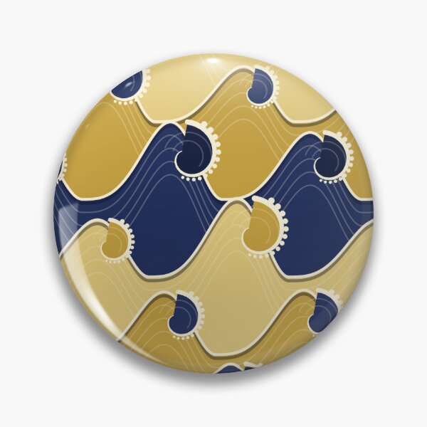 Item preview, Waves Design In Navy, A Festive Rolling Wave Pattern designed and sold by cute-animals99.