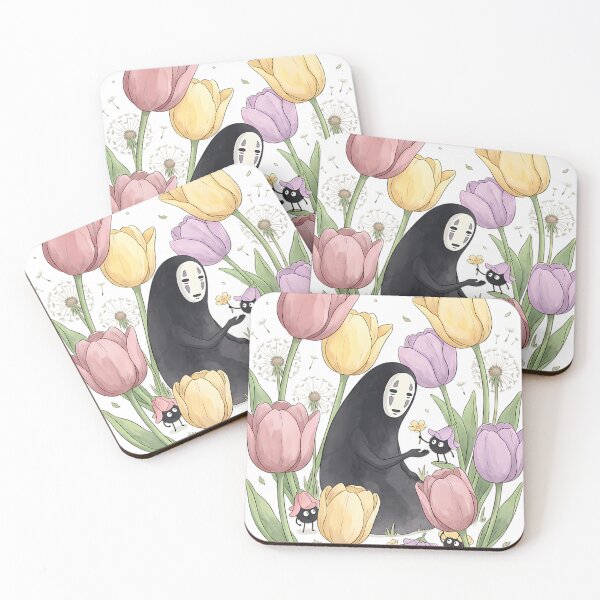 Item preview,  No-Face And Soot Sprites Among Spring Tulips designed and sold by madritmammone.