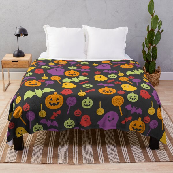 Item preview, Fun Halloween Pattern in Orange, Purple, Green and Yellow designed and sold by Fun Funky Designs.
