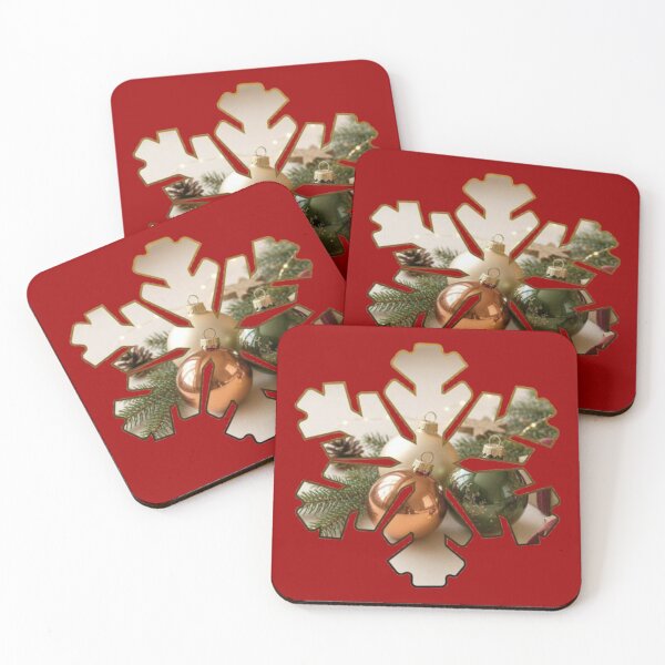 Item preview, Festive Christmas Snowflake: Elegant Ornaments & Pine Branches designed and sold by Catfcreations.