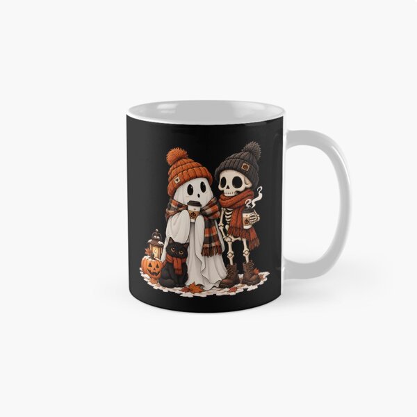 Item preview, Cute Ghost Skeleton Couple Cozy Autumn Coffee Art designed and sold by Dmo3HarkoArt.