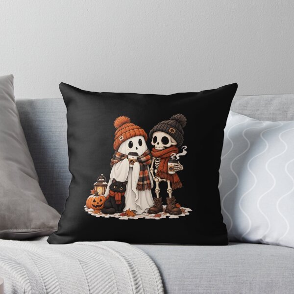 Item preview, Cute Ghost Skeleton Couple Cozy Autumn Coffee Art designed and sold by Dmo3HarkoArt.