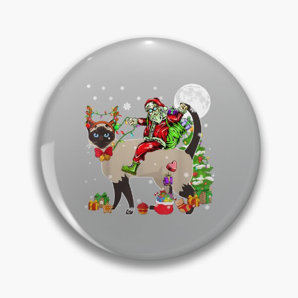 Item preview, Santa Riding Reindeer Siamese Cat Christmas Tree Lover Owner designed and sold by ArleneRowe.