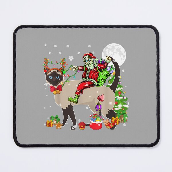 Item preview, Santa Riding Reindeer Siamese Cat Christmas Tree Lover Owner designed and sold by ArleneRowe.
