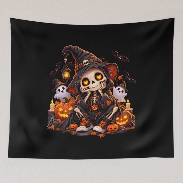 Item preview, Cute Halloween Skeleton Witch Character Art designed and sold by Dmo3HarkoArt.