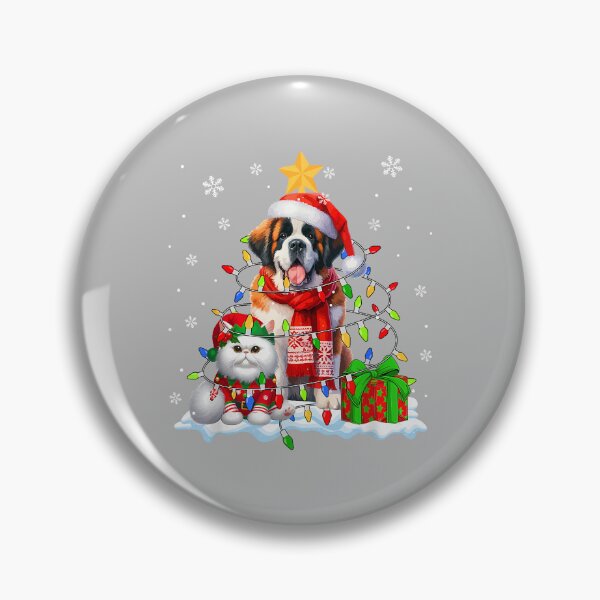 Item preview, Santa St. Bernard With Elf Cat Christmas Lights Owner Kids designed and sold by ArleneRowe.