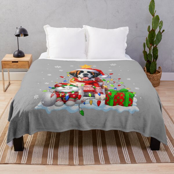 Item preview, Santa St. Bernard With Elf Cat Christmas Lights Owner Kids designed and sold by ArleneRowe.