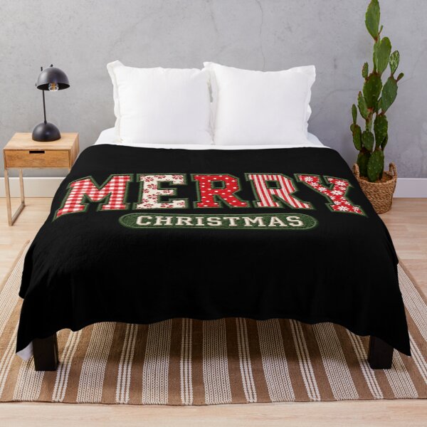 Item preview, Patterned Merry Christmas Lettering with Embroidered Texture designed and sold by WilliaMaler.