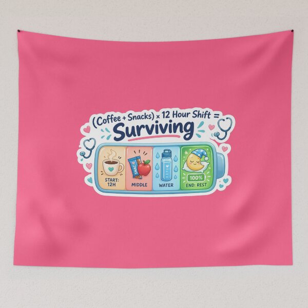 Item preview, 12 Hour Shift Survival Battery – Nurse Coffee, Snacks, Water & Rest designed and sold by Nurse Craft Studio.