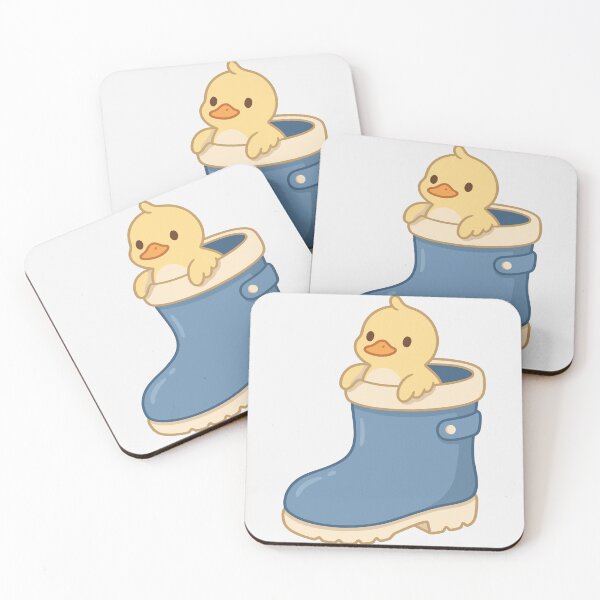 Item preview, Cute Yellow Duckling Sitting Inside Blue Rain Boot Cartoon designed and sold by zan-mf.