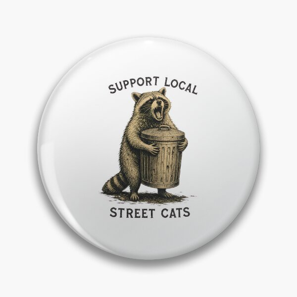 Item preview, Vintage Raccoon Shouting Embracing Trash-Can-Retro Art Street Cat designed and sold by numenee.