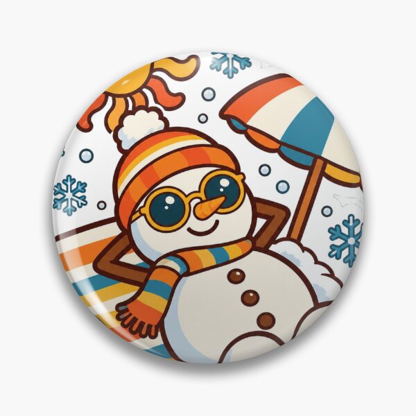 Item preview, Funny Snowman Sunbathing Beach Towel Winter Vacation Sticker designed and sold by SaeedArtStudio.