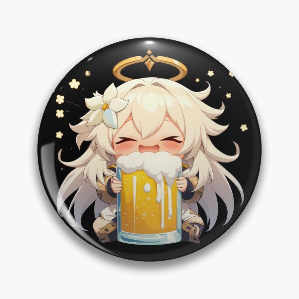 Item preview, Gentle Albedo Genshin Impact kawaii chibi beer dreamy peaceful moment designed and sold by mildaclairmo.