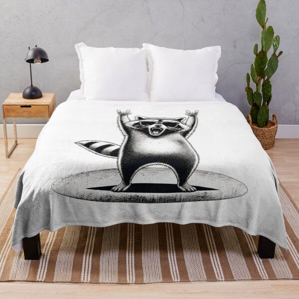 Item preview, Funny Animal Rock-On Screaming Raccoon Retro Vintage Sunset designed and sold by numenee.