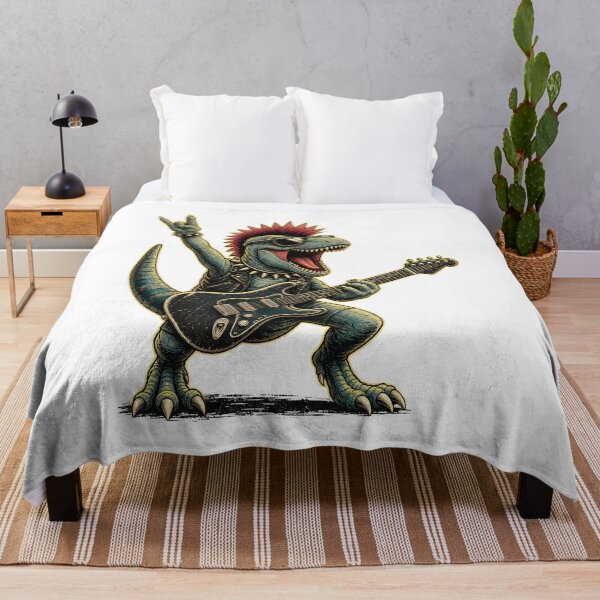 Item preview, Vintage Rock-T-Rex-Screaming Punk Dinosaur Guitar Men Women designed and sold by numenee.