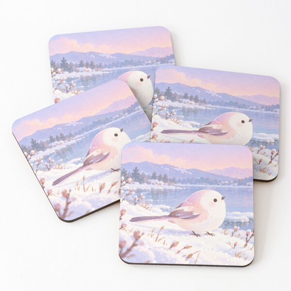Item preview, Shima Enaga Beside a Snowy Lake at Sunset designed and sold by AshiraCreations.