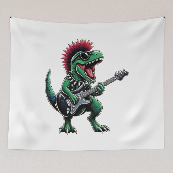 Item preview, Funny Animal Rocking-Dino-Mohawk Guitarist Men Boys designed and sold by numenee.